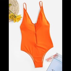SHEIN Orange One Piece Swimsuit